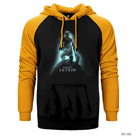 Skyrim Downguard Çift Renk Reglan Kol Sweatshirt / Hoodie