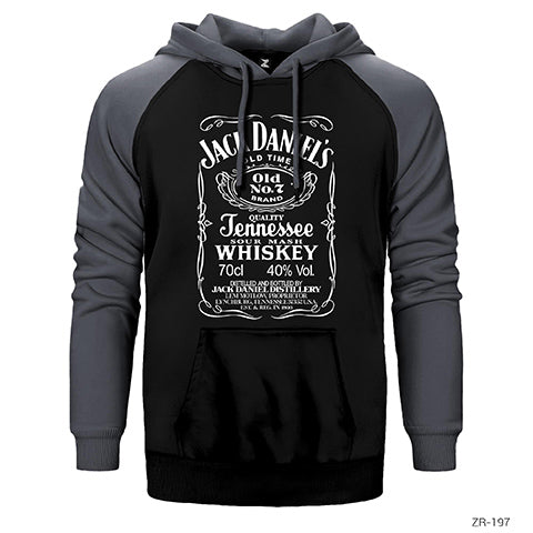 Jack Daniels Çift Renk Reglan Kol Sweatshirt / Hoodie