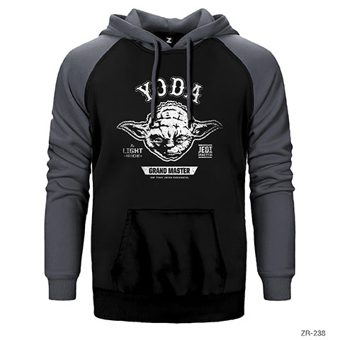 Star Wars Yoda Çift Renk Reglan Kol Sweatshirt / Hoodie