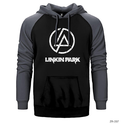 Linkin Park Logo Çift Renk Reglan Kol Sweatshirt / Hoodie