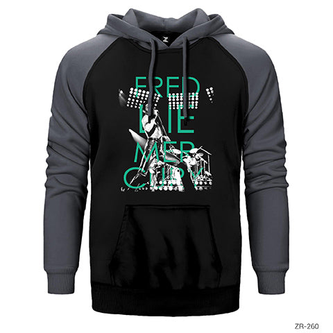 Freddie Mercury Çift Renk Reglan Kol Sweatshirt / Hoodie