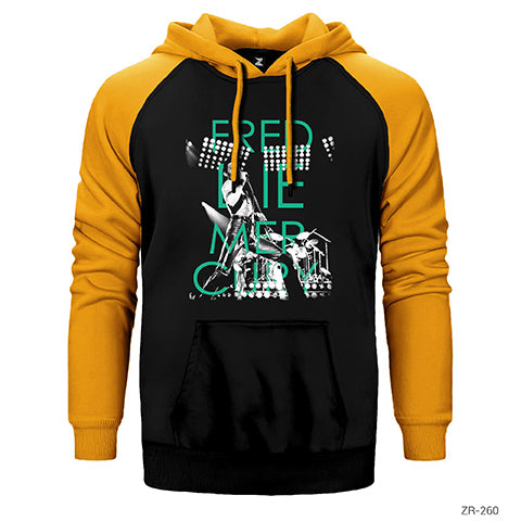 Freddie Mercury Çift Renk Reglan Kol Sweatshirt / Hoodie