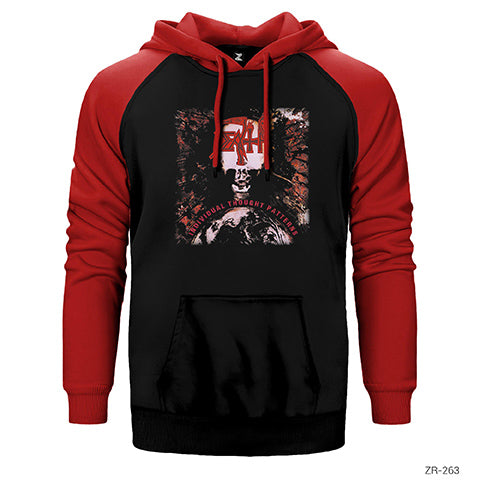Death Individual Thought Patterns Çift Renk Reglan Kol Sweatshirt / Hoodie