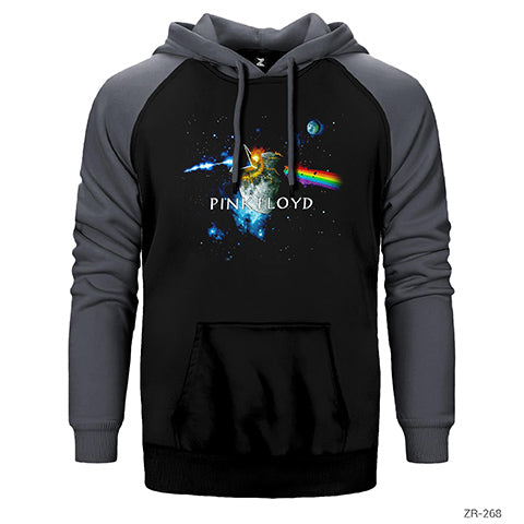 Pink Floyd The Moon Çift Renk Reglan Kol Sweatshirt / Hoodie