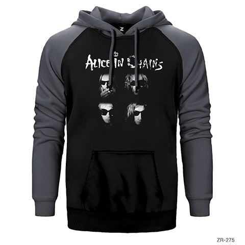 Alice in Chains Group Çift Renk Reglan Kol Sweatshirt / Hoodie