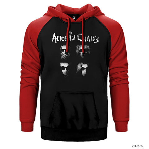 Alice in Chains Group Çift Renk Reglan Kol Sweatshirt / Hoodie