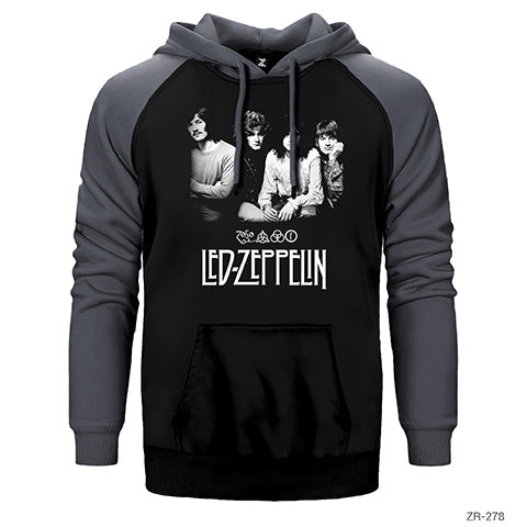 Led Zeppelin Group Çift Renk Reglan Kol Sweatshirt / Hoodie