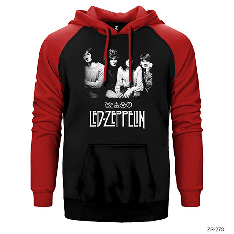 Led Zeppelin Group Çift Renk Reglan Kol Sweatshirt / Hoodie