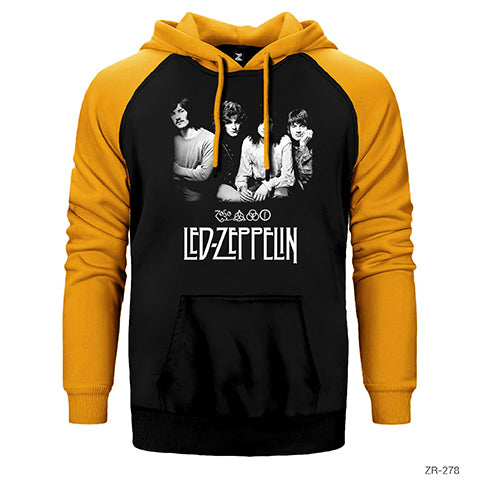 Led Zeppelin Group Çift Renk Reglan Kol Sweatshirt / Hoodie