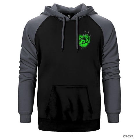 Green Day Green Hearth Çift Renk Reglan Kol Sweatshirt / Hoodie
