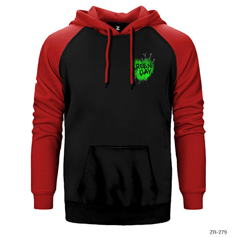 Green Day Green Hearth Çift Renk Reglan Kol Sweatshirt / Hoodie