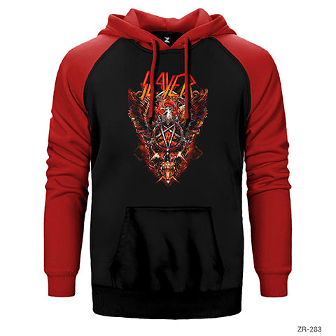 Slayer Eagle Bones Çift Renk Reglan Kol Sweatshirt / Hoodie