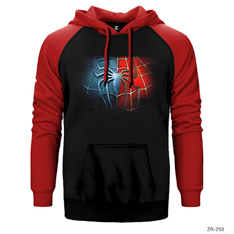 Spiderman Black Red Çift Renk Reglan Kol Sweatshirt / Hoodie