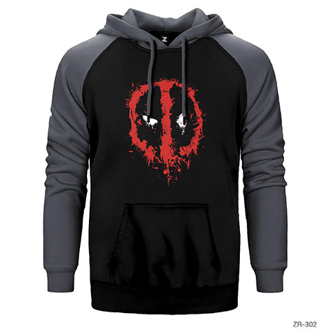Deadpool Splash Çift Renk Reglan Kol Sweatshirt / Hoodie