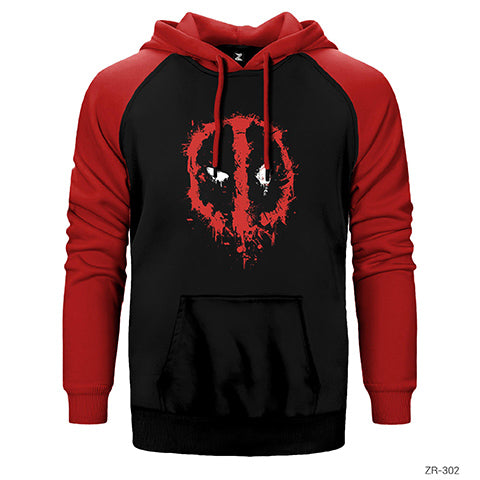 Deadpool Splash Çift Renk Reglan Kol Sweatshirt / Hoodie
