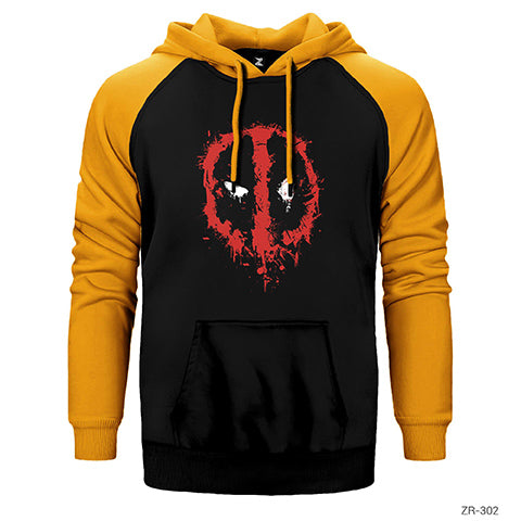 Deadpool Splash Çift Renk Reglan Kol Sweatshirt / Hoodie
