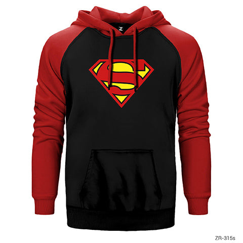 Superman Klasik Çift Renk Reglan Kol Sweatshirt / Hoodie