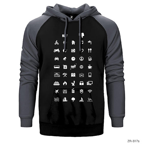 Gezgin Çift Renk Reglan Kol Sweatshirt / Hoodie