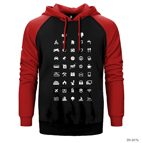 Gezgin Çift Renk Reglan Kol Sweatshirt / Hoodie