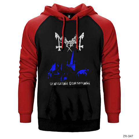 Mayhem De Mysteriis Dom Sathanas Çift Renk Reglan Kol Sweatshirt / Hoodie