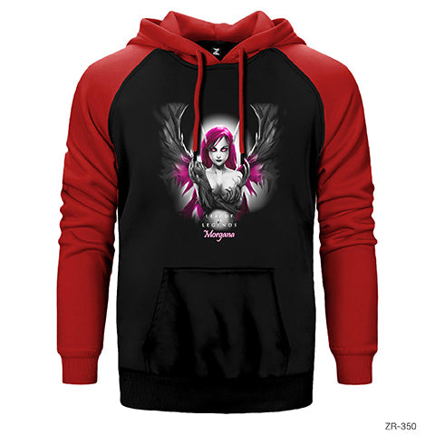 League of Legends Morgana Çift Renk Reglan Kol Sweatshirt / Hoodie