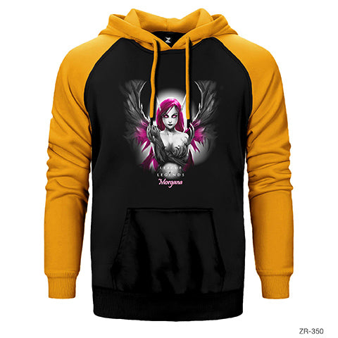 League of Legends Morgana Çift Renk Reglan Kol Sweatshirt / Hoodie
