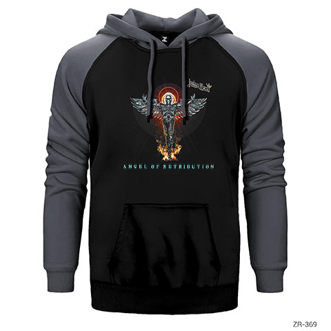 Judas Priest Angel of Retribution Çift Renk Reglan Kol Sweatshirt / Hoodie