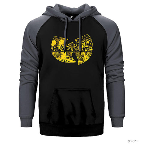 Wu Tang Stencil Logo Çift Renk Reglan Kol Sweatshirt / Hoodie