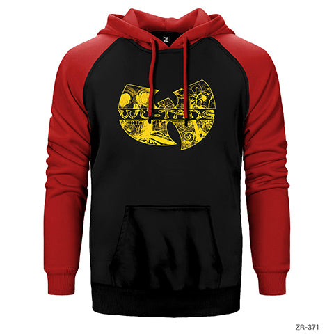 Wu Tang Stencil Logo Çift Renk Reglan Kol Sweatshirt / Hoodie