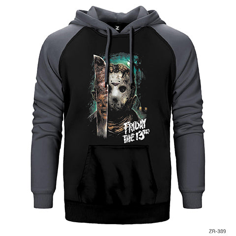 Friday the 13th 13üncü Cuma Çift Renk Reglan Kol Sweatshirt / Hoodie