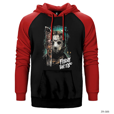 Friday the 13th 13üncü Cuma Çift Renk Reglan Kol Sweatshirt / Hoodie