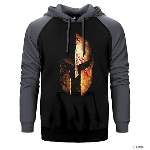 Spartan Helmet Sarı Çift Renk Reglan Kol Sweatshirt / Hoodie