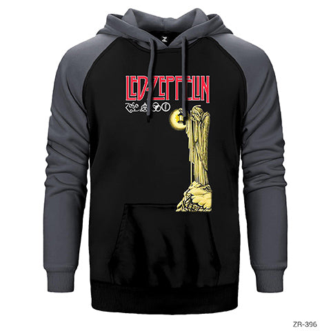 Led Zeppelin Çift Renk Reglan Kol Sweatshirt / Hoodie