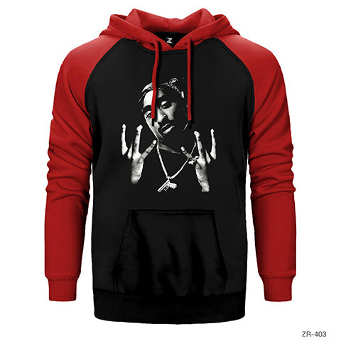 Tupac Shakur West Side Çift Renk Reglan Kol Sweatshirt / Hoodie