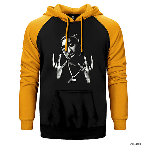 Tupac Shakur West Side Çift Renk Reglan Kol Sweatshirt / Hoodie
