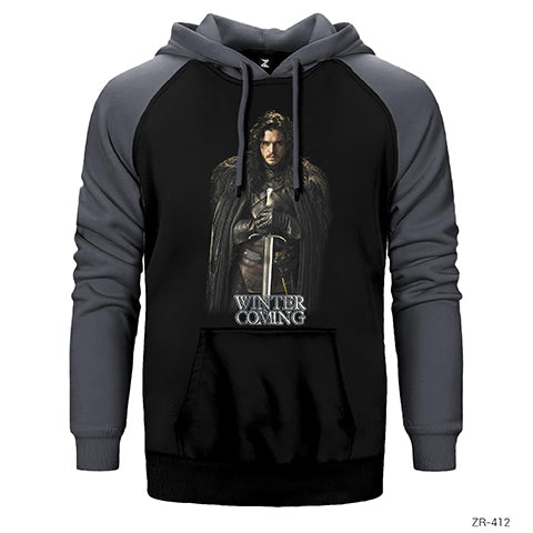 Game Of Thrones Jon Snow Çift Renk Reglan Kol Sweatshirt / Hoodie