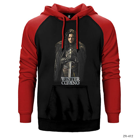 Game Of Thrones Jon Snow Çift Renk Reglan Kol Sweatshirt / Hoodie