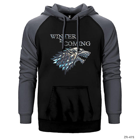 Game of Thrones Winter is Coming Epic Çift Renk Reglan Kol Sweatshirt / Hoodie