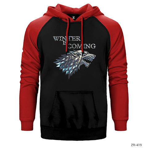 Game of Thrones Winter is Coming Epic Çift Renk Reglan Kol Sweatshirt / Hoodie