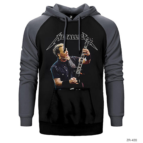 Metallica James Hetfield Guitar Çift Renk Reglan Kol Sweatshirt / Hoodie