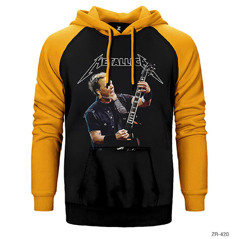 Metallica James Hetfield Guitar Çift Renk Reglan Kol Sweatshirt / Hoodie