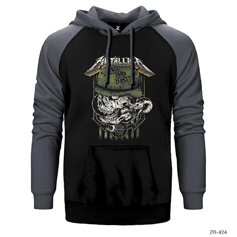 Metallica Seek and Destroy Çift Renk Reglan Kol Sweatshirt / Hoodie