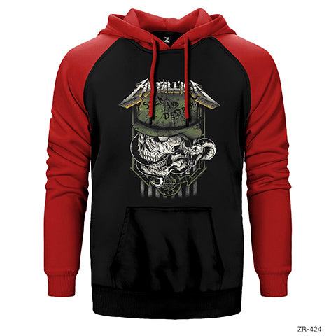 Metallica Seek and Destroy Çift Renk Reglan Kol Sweatshirt / Hoodie