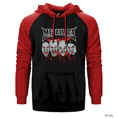 Metallica Group Bloody Çift Renk Reglan Kol Sweatshirt / Hoodie