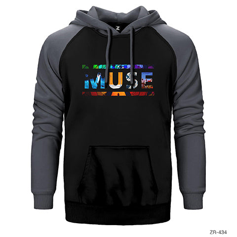 Muse Covers Logo Çift Renk Reglan Kol Sweatshirt / Hoodie