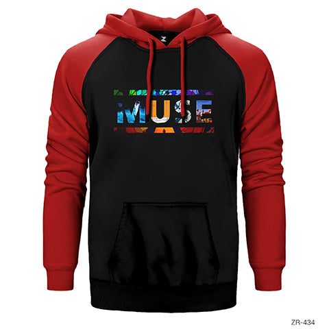 Muse Covers Logo Çift Renk Reglan Kol Sweatshirt / Hoodie