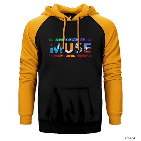 Muse Covers Logo Çift Renk Reglan Kol Sweatshirt / Hoodie