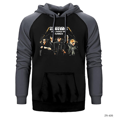 Scorpions World Tour 2016 Turkiye Çift Renk Reglan Kol Sweatshirt / Hoodie