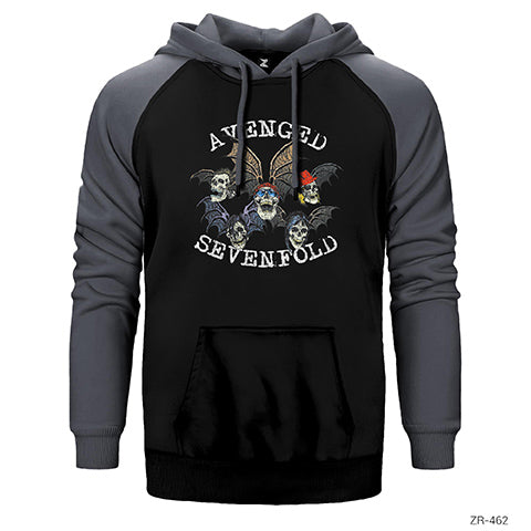 Avenged Sevenfold Skulls Çift Renk Reglan Kol Sweatshirt / Hoodie
