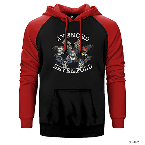 Avenged Sevenfold Skulls Çift Renk Reglan Kol Sweatshirt / Hoodie